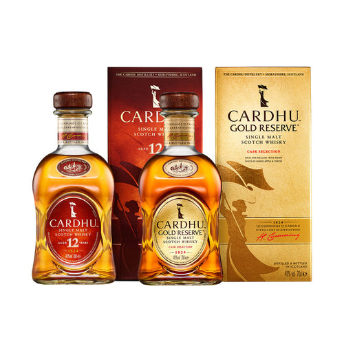 Cardhu 12 Jahre & Cardhu Gold Reserve Cask Selection Single Malt Scotch Whisky 2x70cl mit Geschenkverpackung